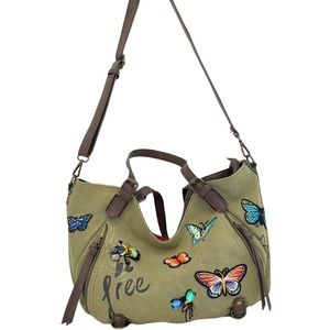 Desigual Rotterdam Saturday Bag Green with Butterflies